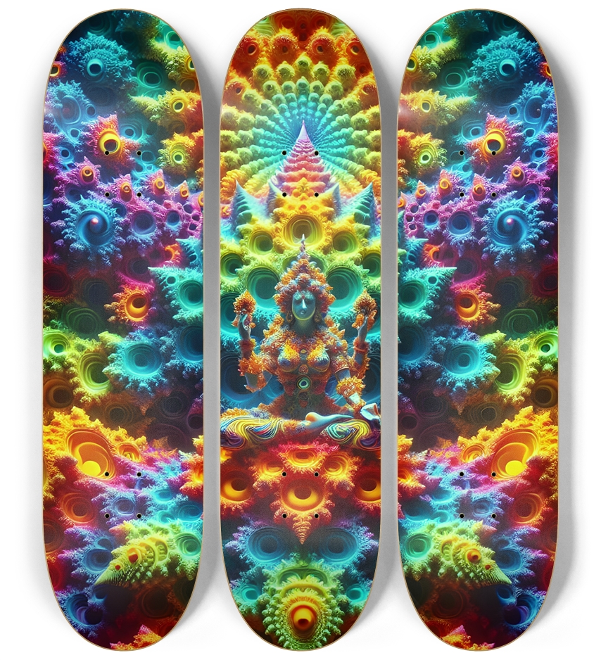 Psychedelic Fractal Aditi 0003 8K 3 Deck Wall Series