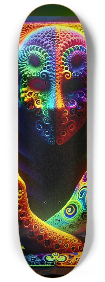 Psychedelic Fractal Peace Dude 0001 8k #2 8-1/4 Skateboard Deck