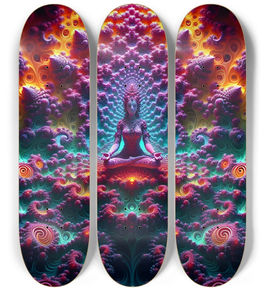 Psychedelic Fractal Aditi 0007 8K 3 Deck Wall Series