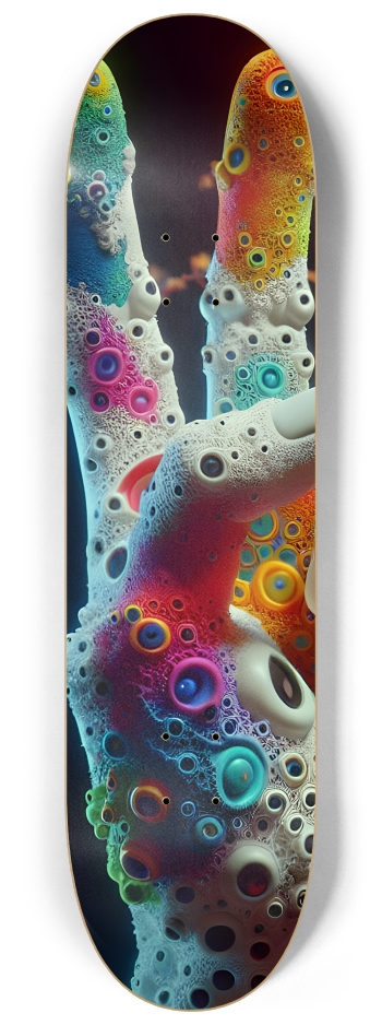 Psychedelic Fractal Peace Dude 0002 8K #1 8-1/4 Skateboard Deck