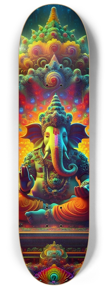 Psychedelic Fractal Ganesha 0001 8K 8-1/4 Skateboard Deck