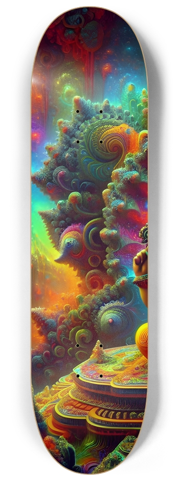 Psychedelic Fractal Ganesha 0001 8K #1 8-1/4 Skateboard Deck