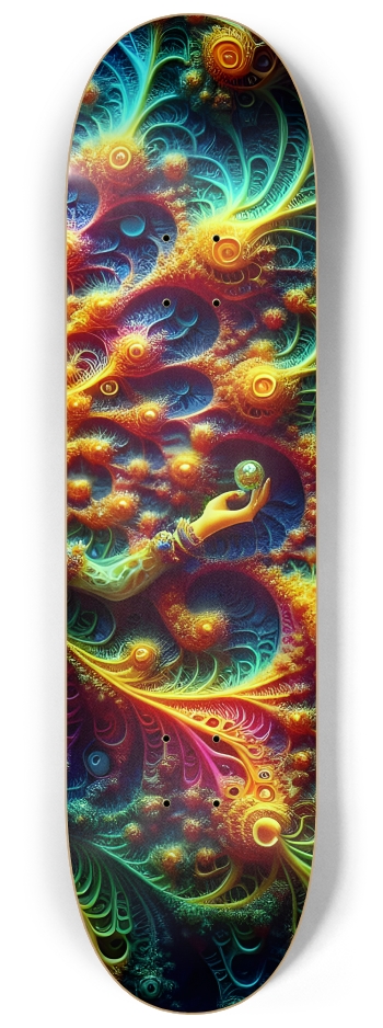 Psychedelic Fractal Aditi 0008 8K #3 8-1/4 Skateboard Deck