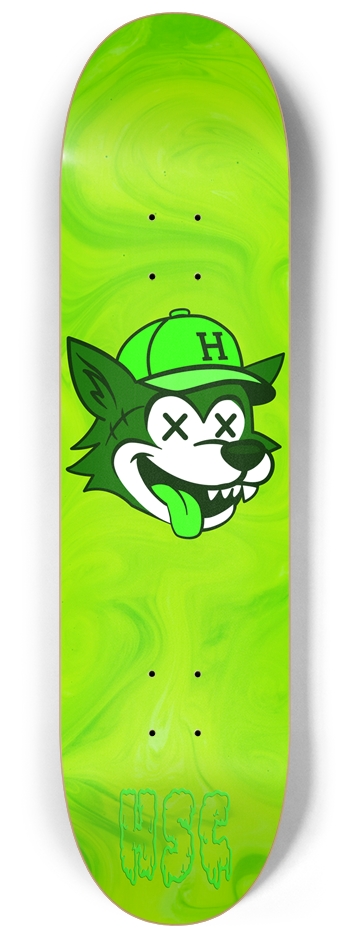 8.25 Husky Skateboard Company Mascot Slime Green