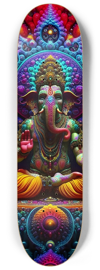 Psychedelic Fractal Ganesha 0003 8K 8-1/4 Skateboard Deck