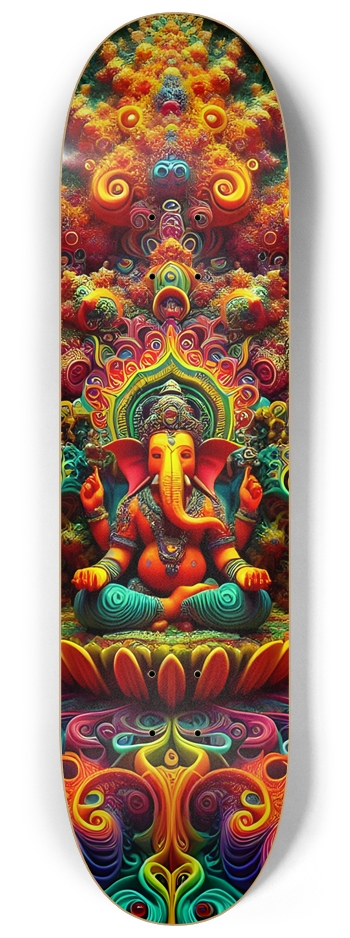 Psychedelic Fractal Ganesha 0002 8K 8-1/4 Skateboard Deck