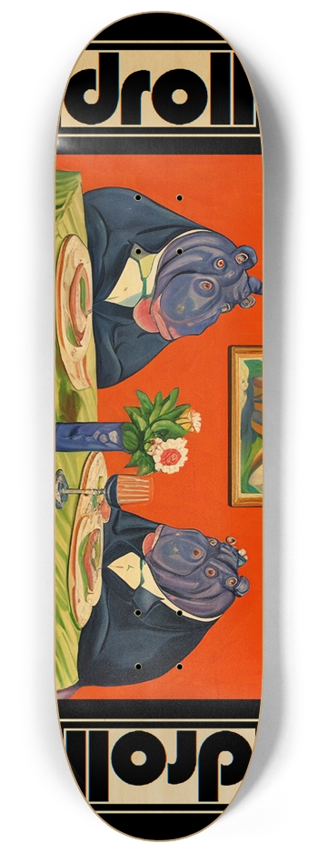 hippos at dinner 8-1/4 Skateboard Deck