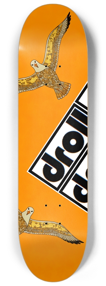 seagull on orange/droll logo 8-1/4 Skateboard Deck