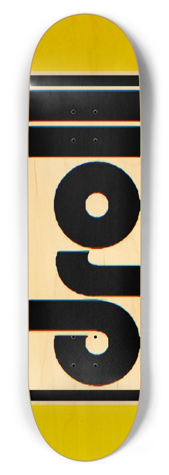 droll logo full board yellow 8-1/2 Skateboard Deck