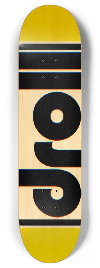droll logo full board yellow 8 Inch Skateboard Deck