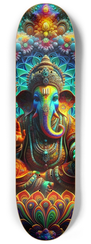 Psychedelic Fractal Ganesha 0005 8K 8-1/4 Skateboard Deck