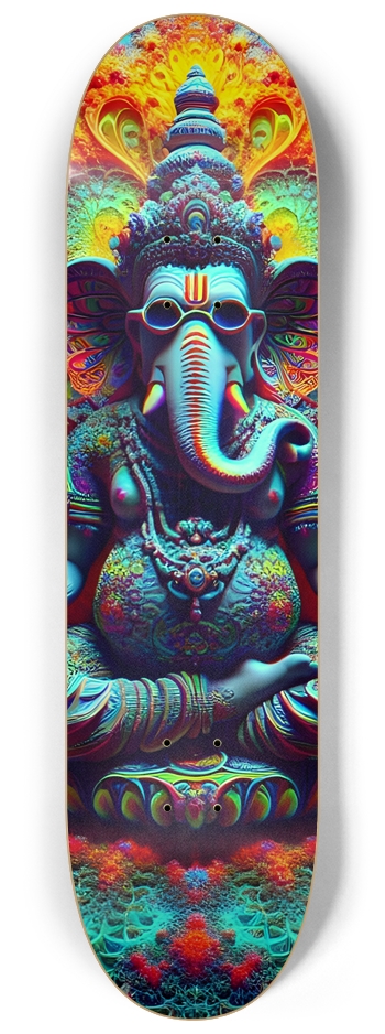 Psychedelic Fractal Ganesha 0008 8K 8-1/4 Skateboard Deck
