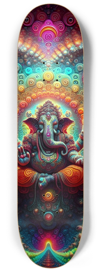 Psychedelic Fractal Ganesha 0009 8K 8-1/4 Skateboard Deck