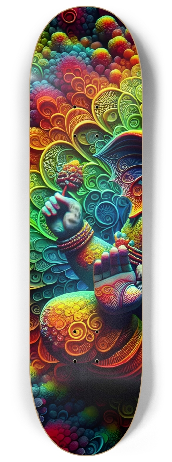 Psychedelic Fractal Ganesha 0004 8K #1 8-1/4 Skateboard Deck