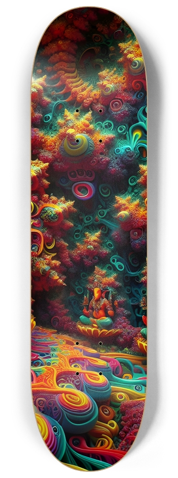 Psychedelic Fractal Ganesha 0002 8K #3 8-1/4 Skateboard Deck