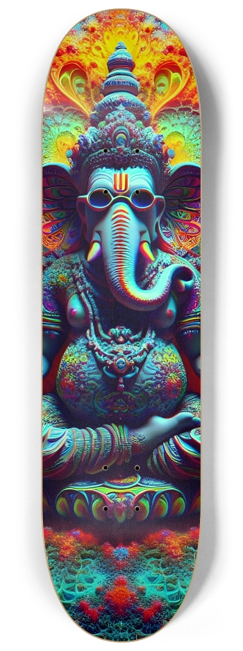 Psychedelic Fractal Ganesha 0008 8K #2 8-1/4 Skateboard Deck