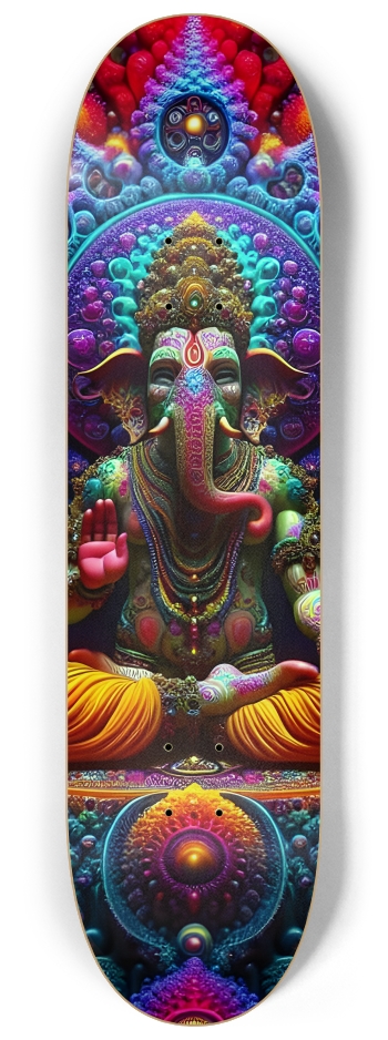 Psychedelic Fractal Ganesha 0003 8K #2 8-1/4 Skateboard Deck