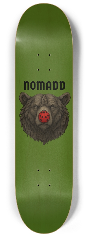 NOMADD Logo Green Stain 8-1/4 Skateboard Deck