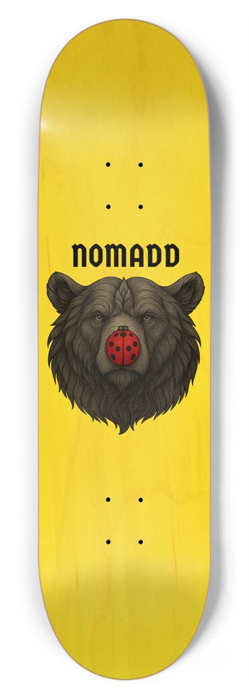 NOMADD Logo Yellow Stain 8-3/4 Inch Skateboard