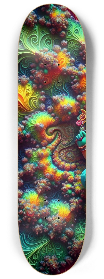 Psychedelic Fractal Ganesha 0012 8K #1 8-1/4 Skateboard Deck