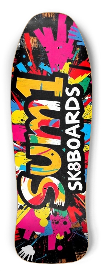 sum1sk8boards logo old school shredder shape skateboard Shredder Shape