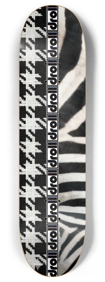 houndstooth/zebra droll strip 8 Inch Skateboard Deck