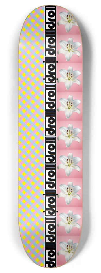 candy plaid lily strip pink 8 Inch Skateboard Deck