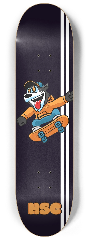 8.25 Husky Skateboard Company Mascot Ollie Deck