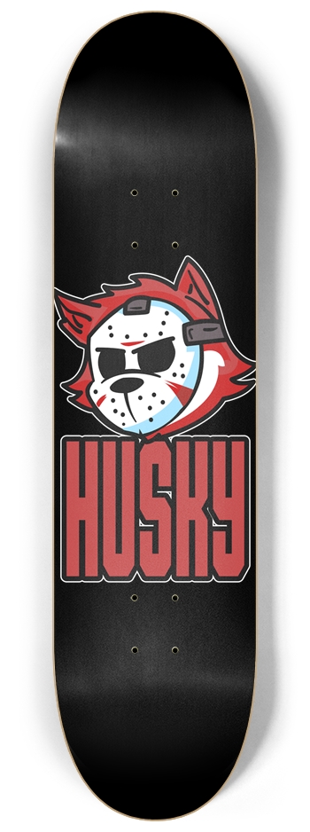 8.25 Husky Hockey Mask Mascot Black and Red 8-1/4 Skateboard Deck