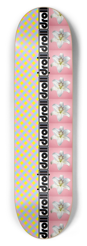 candy plaid lily strip pink 8-1/2 Skateboard Deck