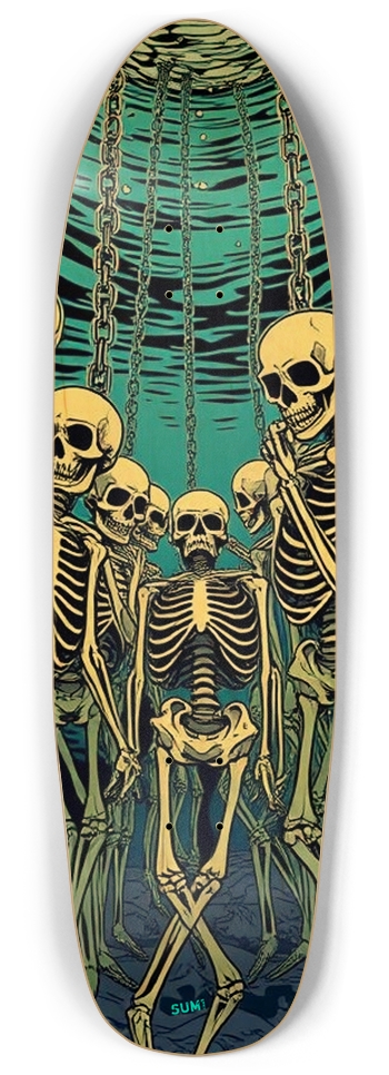 sum1sk8boards chained skeletons punk nose pool board