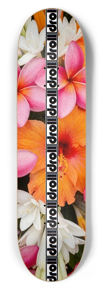 exotic flowers droll strip 8-1/2 Skateboard Deck