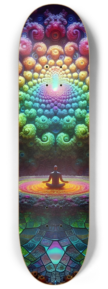 Psychedelic Fractal Zen Meditation 0003 8K 8-1/4 Skateboard Deck