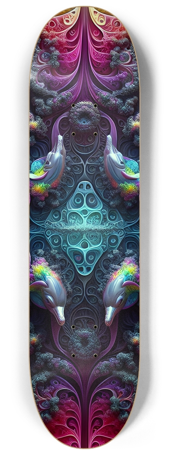 Seamless Fractal Dolphin Tile 0008 8K