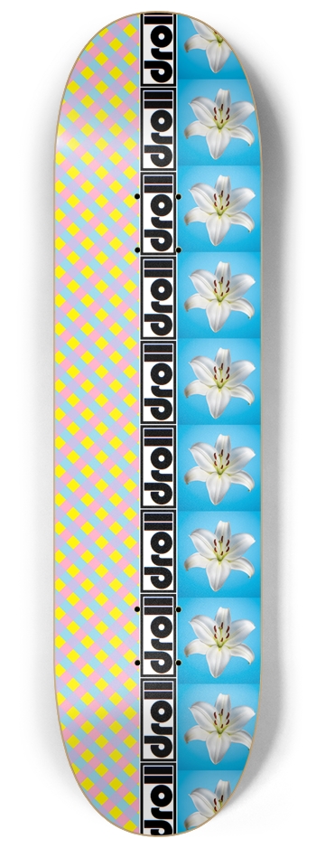 candy plaid lily strip blue 8-1/4 Skateboard Deck