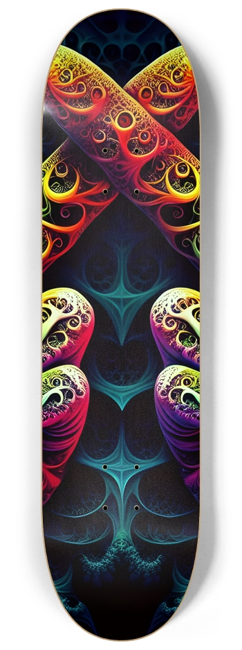 Psychedelic Fractal Flip The Bird 0002 8K 8-1/4 Skateboard Deck