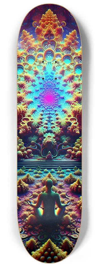 Psychedelic Fractal Zen Meditation 0001 8K 8-1/4 Skateboard Deck