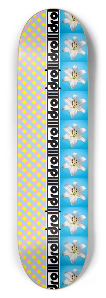 candy plaid lily strip blue 8-1/2 Skateboard Deck