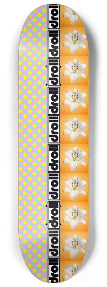 candy plaid lily strip orange 8-1/4 Skateboard Deck