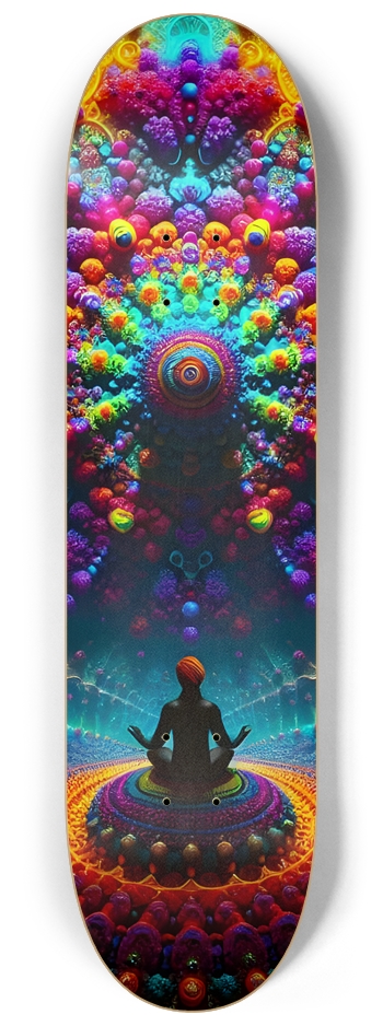 Psychedelic Fractal Zen Meditation 0005 8K 8-1/4 Skateboard Deck