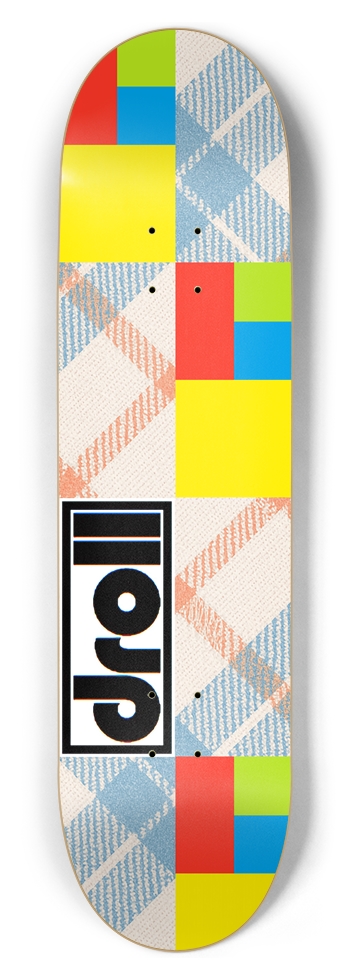 plaid w/four colors 8-1/2 Skateboard Deck