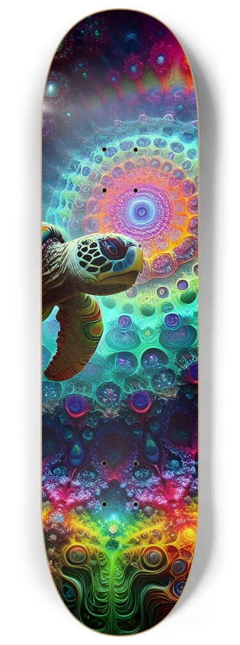 Fractal Sea Turtle Tile 0011 8K #2 8-1/4 Skateboard Deck