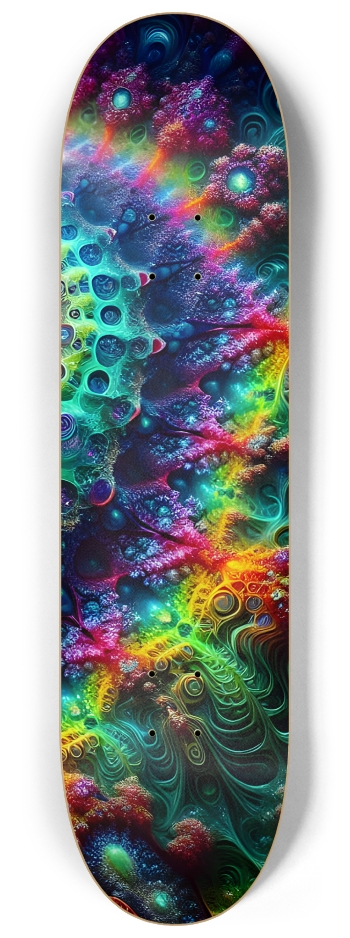 Fractal Sea Turtle Tile 0011 8K #3 8-1/4 Skateboard Deck