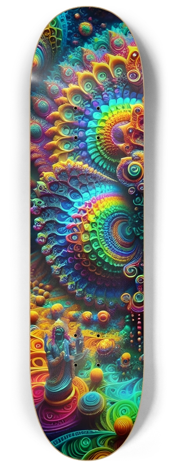 Psychedelic Fractal Vishnu 0011 8K #1 8-1/4 Skateboard Deck