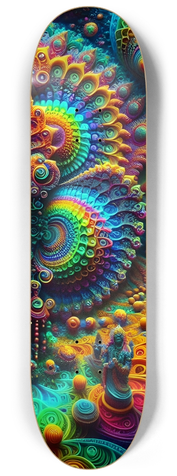 Psychedelic Fractal Vishnu 0011 8K #3 8-1/4 Skateboard Deck