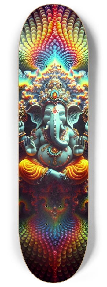 Psychedelic Fractal Ganesha 0013 8K #2 8-1/4 Skateboard Deck