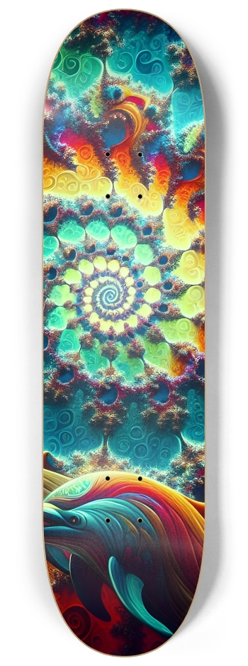 Seamless Fractal Dolphin Tile 0017 8K #2