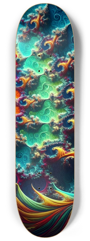 Seamless Fractal Dolphin Tile 0017 8K #3 8-1/4 Skateboard Deck