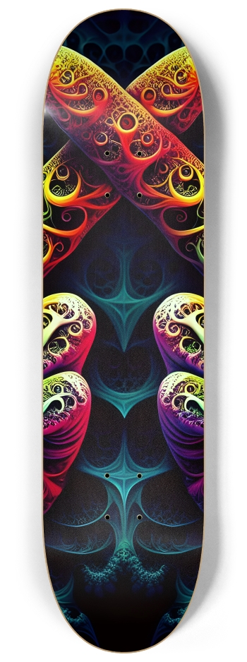 Psychedelic Fractal Flip The Bird 0002 8K #2 8-1/4 Skateboard Deck