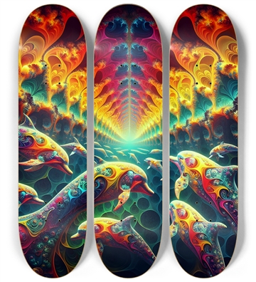 Seamless Fractal Dolphin Tile 0006 8K